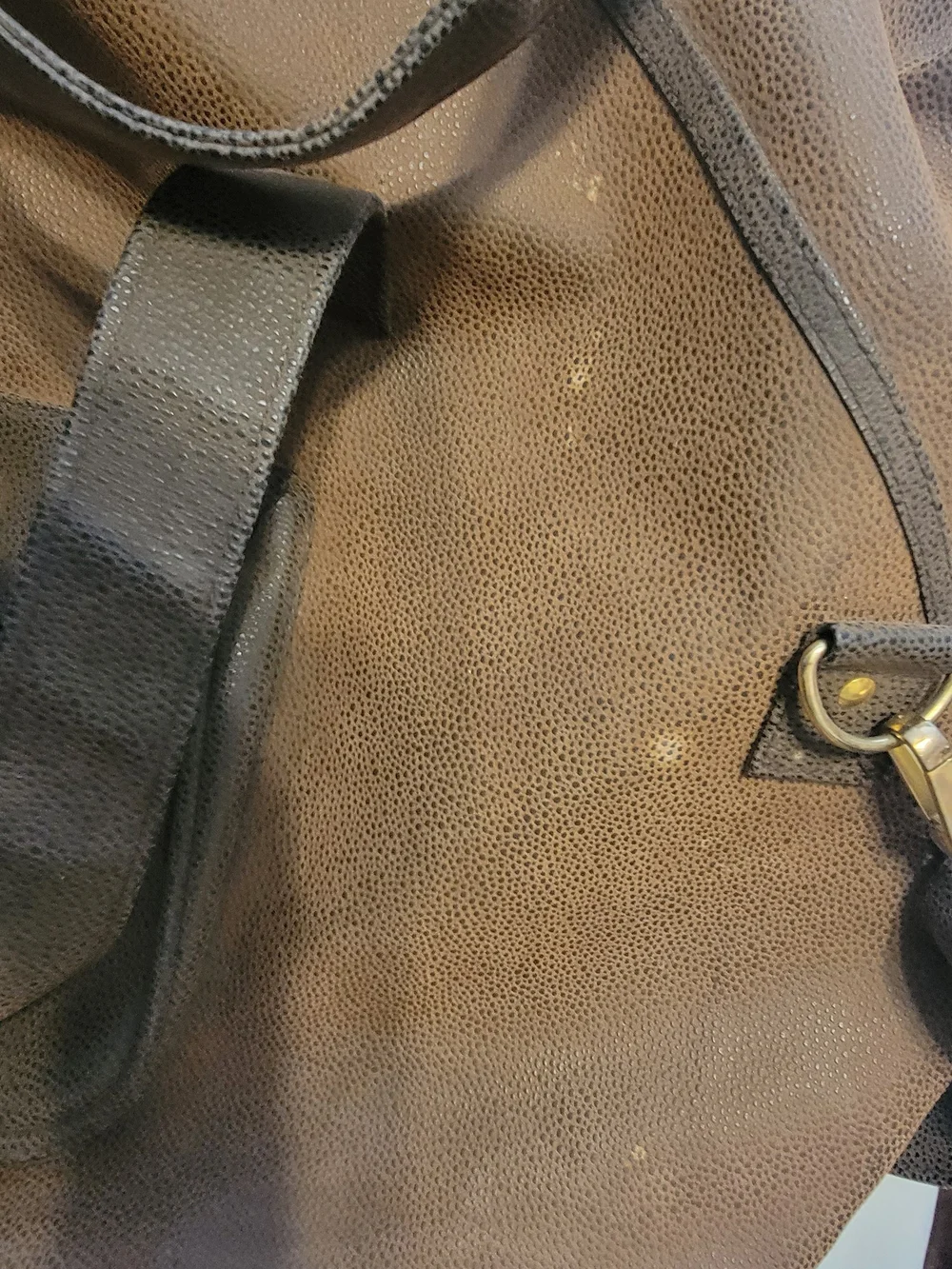 Men's Brown Duffel Travel Bag with Front Pocket